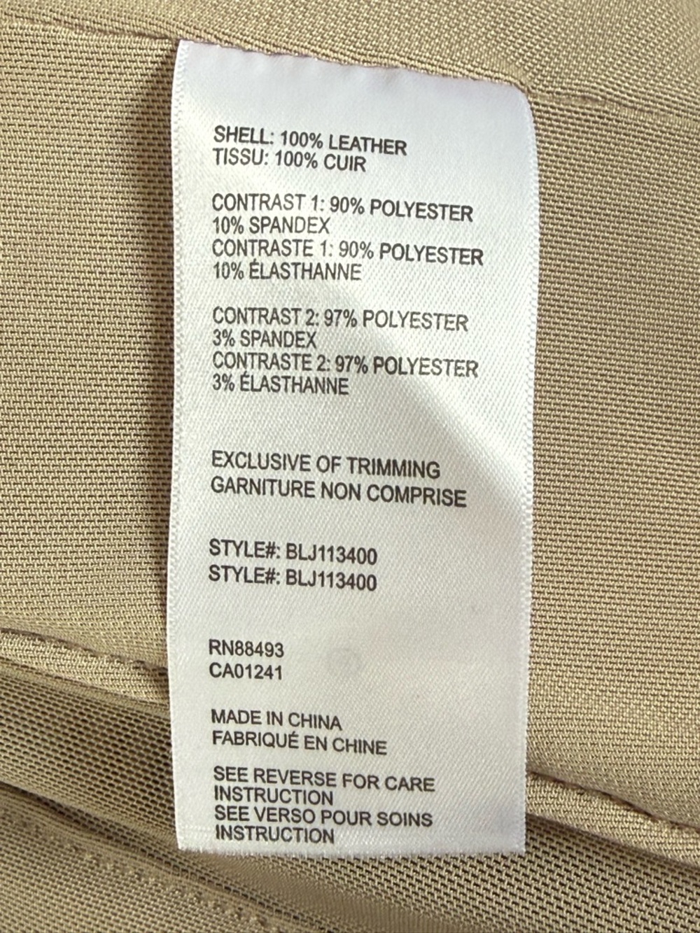 Blanc Noir Acceleration Asymmetric Taupe Leather Moto Mesh Jacket Size Small - Picture 14 of 15